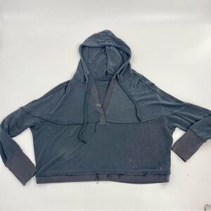 AS Revival Gray Viscose Boxy Cropped Loose Lightweight Athleisure Pullover M